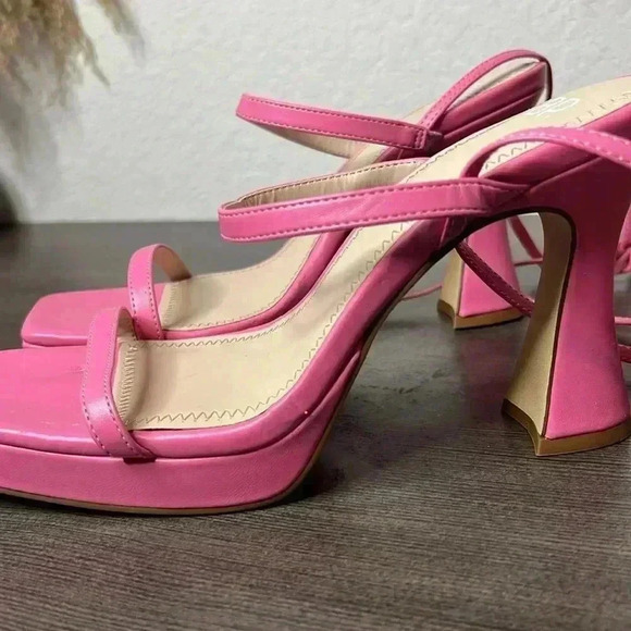 BP Netta Pink Lace Up Heel Size 9.5 (damaged) - Picture 14 of 15